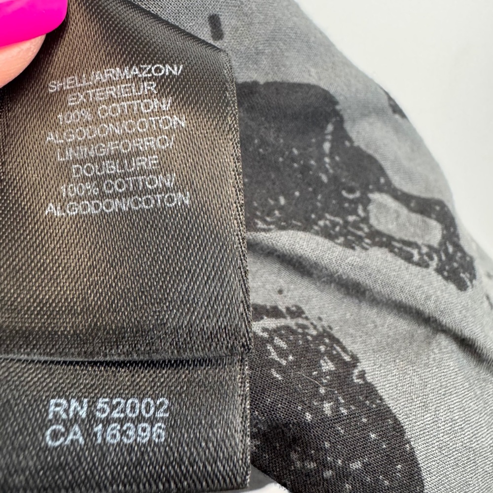 Lucky Brand Mens Charcoal Grey Herringbone Cotton Skull Lining Blazer Jacket L - Picture 7 of 16